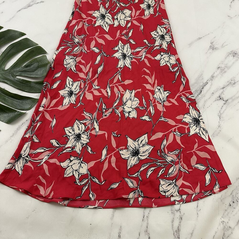 Rag and Bone Womens Mallory Slip Dress Size 4 Red Black Floral Silk Blend - Picture 4 of 11